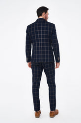 House of Cavani Hardy Navy Check Trousers